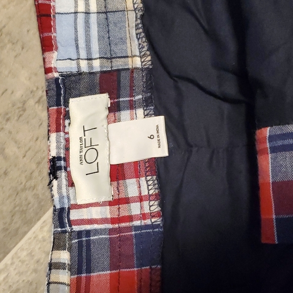 Ann Taylor Loft Plaid Patchwork Mini Skirt - Picture 6 of 9